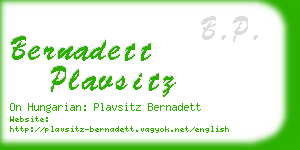 bernadett plavsitz business card